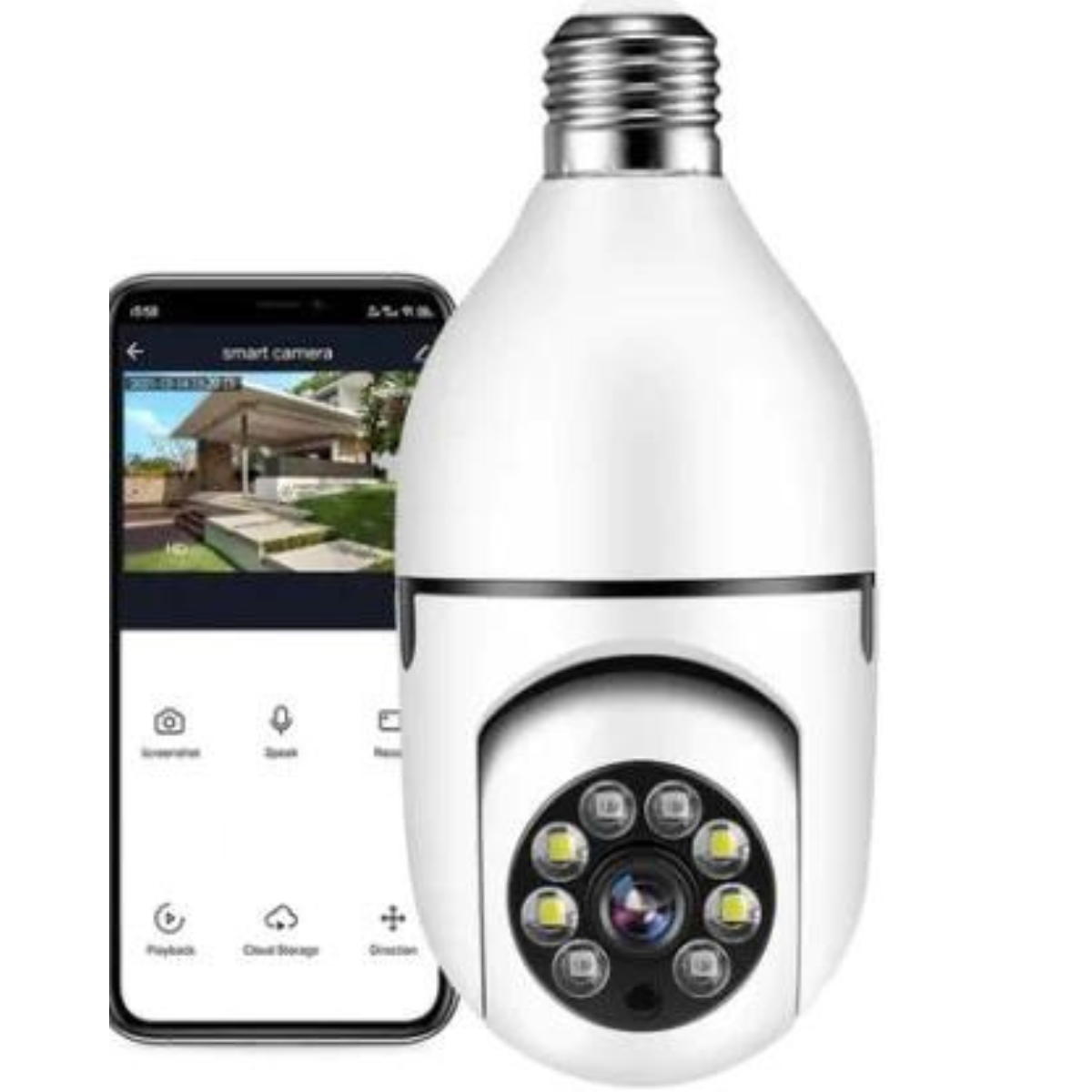 🏠 GuardCam 360 — Cámara Ampolleta de Seguridad WiFi