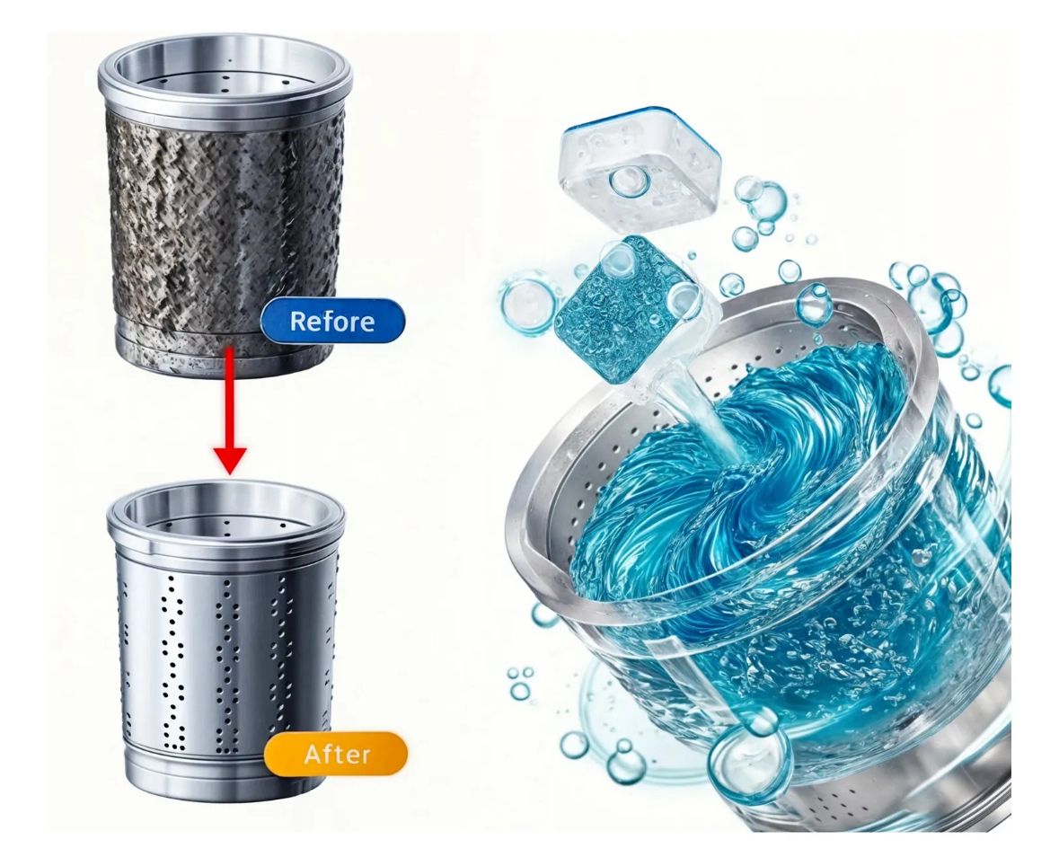 DeepClean Pro™: Pastillas Efervescentes de Limpieza Profunda y Descalcificación Total para Lavadoras (Pack de 12 Unidades)