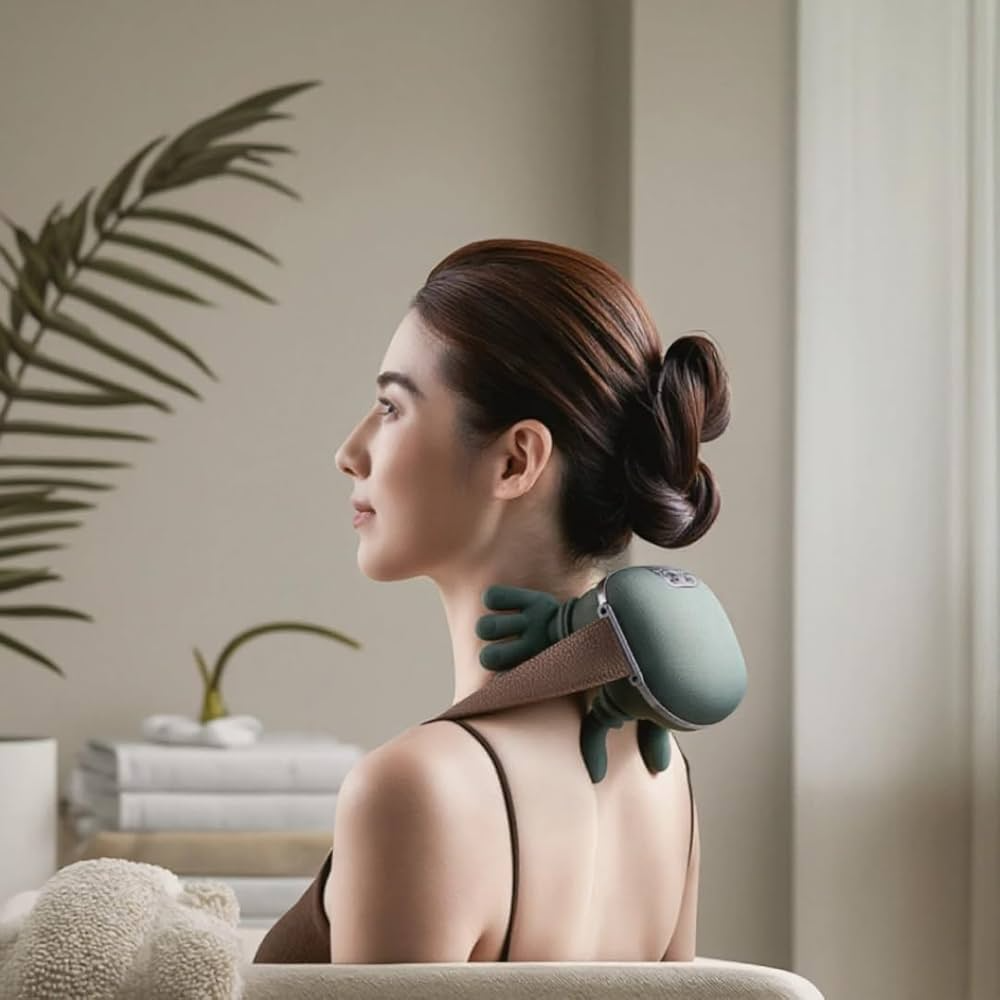 Sistema Ultra-Cervical 360™: El Masajeador Definitivo de Manos Verdes con Acción Muscular Profunda y Diseño Ergonómico