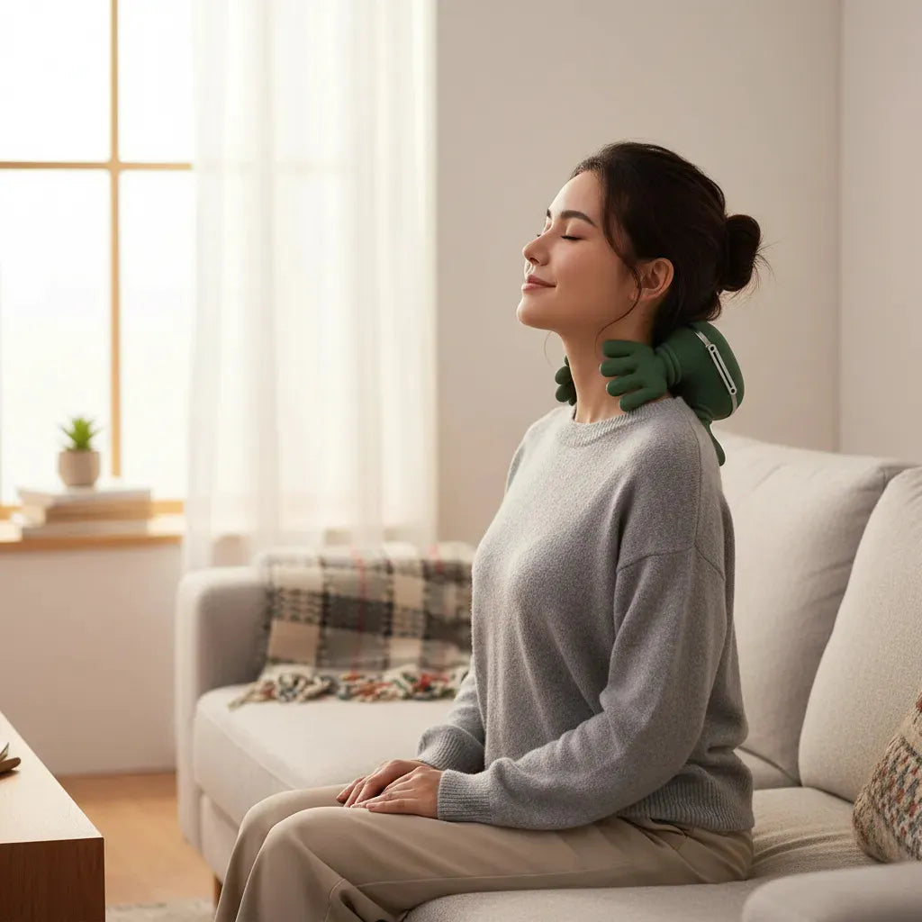 Sistema Ultra-Cervical 360™: El Masajeador Definitivo de Manos Verdes con Acción Muscular Profunda y Diseño Ergonómico