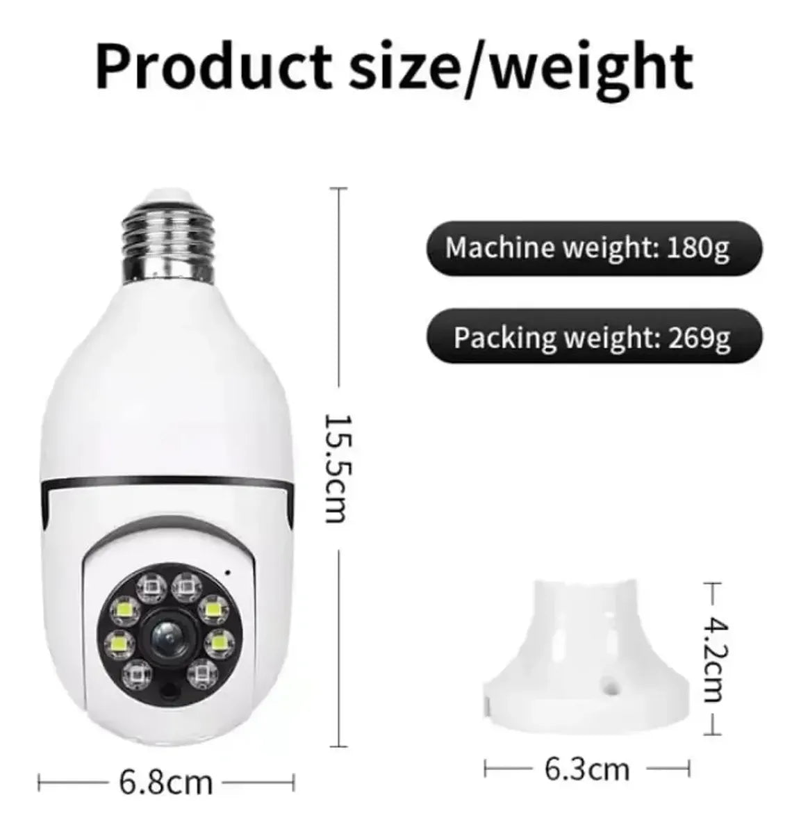 🏠 GuardCam 360 — Cámara Ampolleta de Seguridad WiFi
