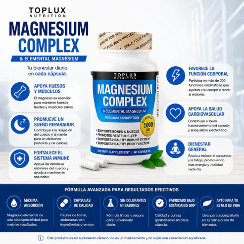 💊 MagnesioX Complex 600mg — 4 Formas de Magnesio · 90 Cápsulas