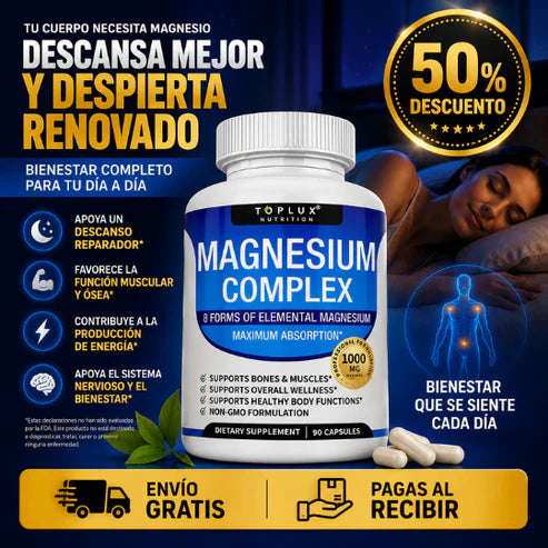 💊 MagnesioX Complex 600mg — 4 Formas de Magnesio · 90 Cápsulas