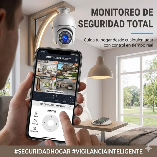 🏠 GuardCam 360 — Cámara Ampolleta de Seguridad WiFi