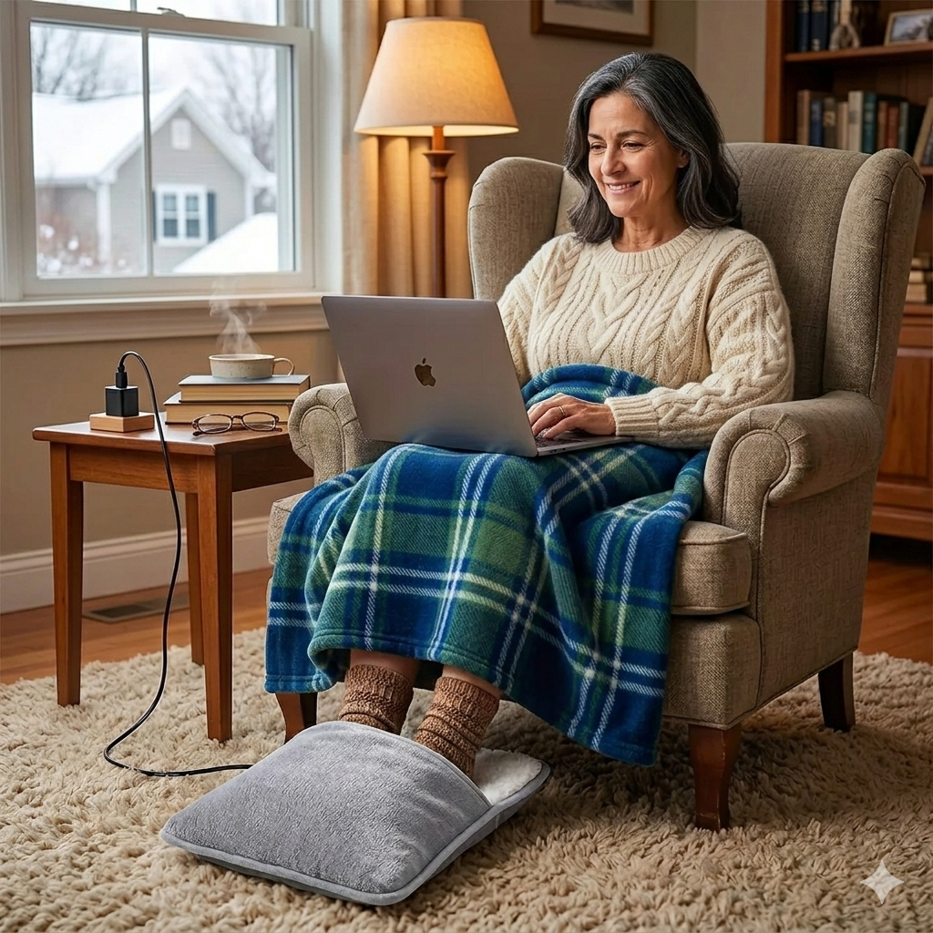 Calentador de Pies Eléctrico USB Premium: Olvídate de los Pies Congelados este Invierno