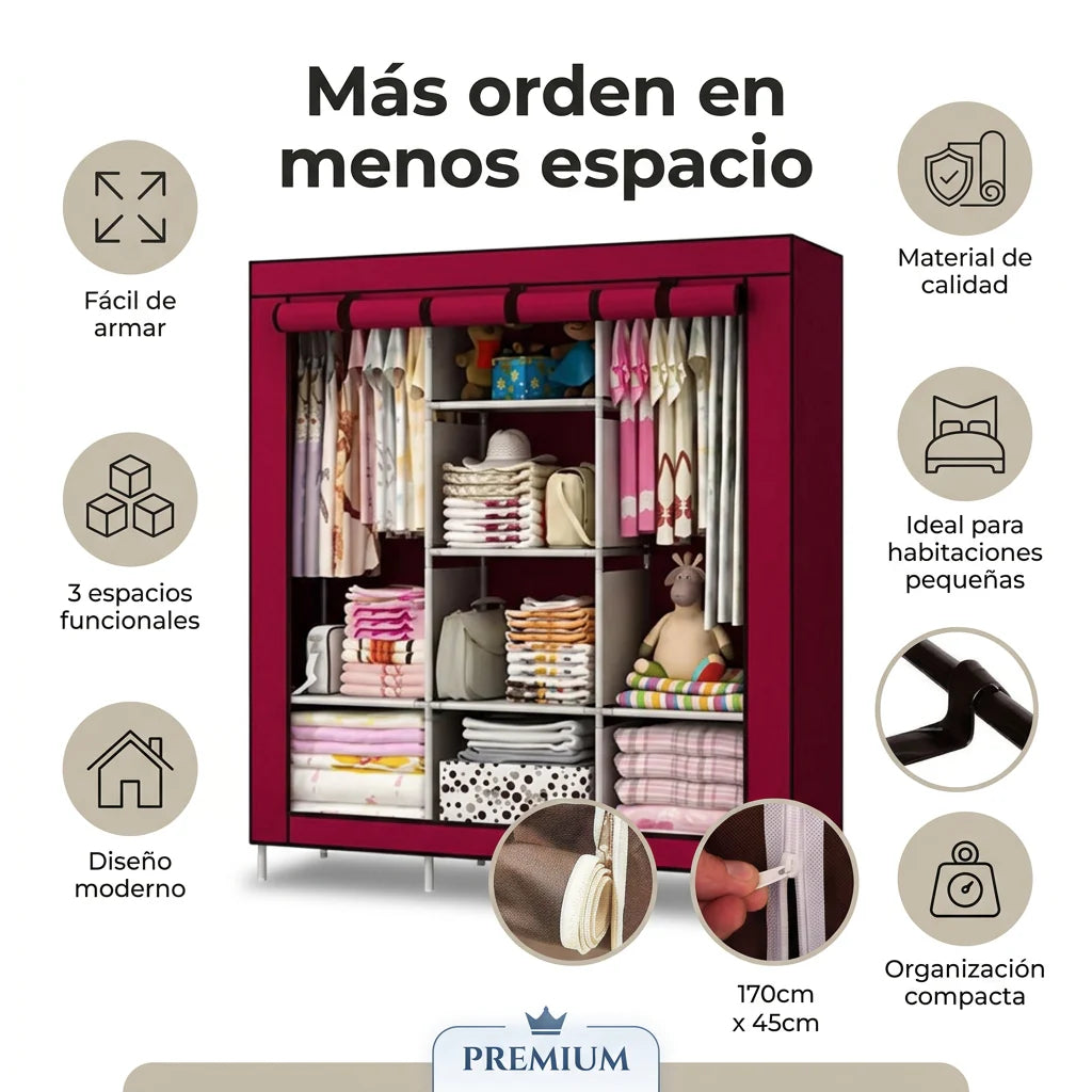 SpaceMax™ – Clóset Armable de 3 Cuerpos 👗✨